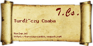 Turóczy Csaba névjegykártya
