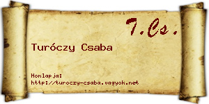 Turóczy Csaba névjegykártya